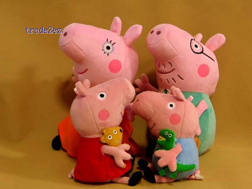 Hard wash peppa pig & george pig plush Mom & Daddy large size cute kids toddler toys pink