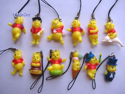 Winnie The Pooh Cell mobile phone chain straps charms