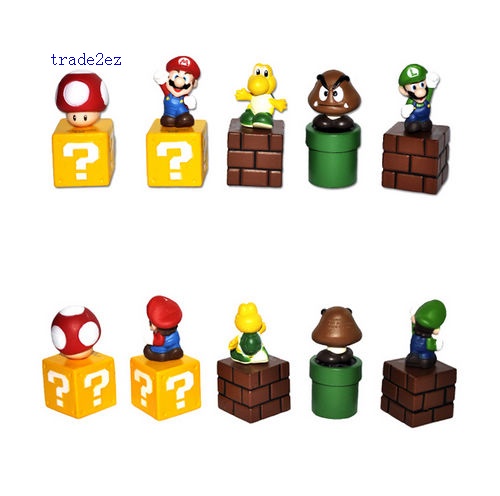 High Quality PVC 5 Super Mario Bros Action Figures New