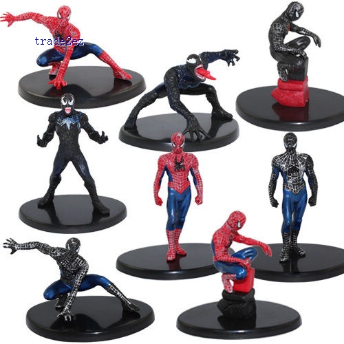 Spider Man PVC Figure Set with Base New