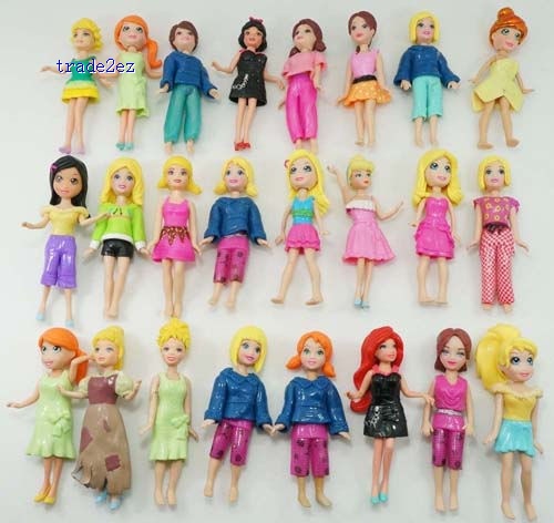 LOT 12pcs Polly Pockets girl/lady/female Doll figures Mixed Mattel Loose