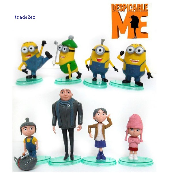 Despicable Me figures 8pcs Villain Papa and daughters Cuddly Stuff 3D eye Despicable Me Minion