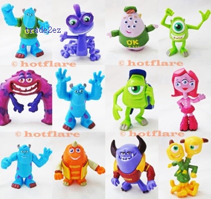 12 Monsters University Inc. Figure Set Lot Sulley Mike Randy Art Squishy