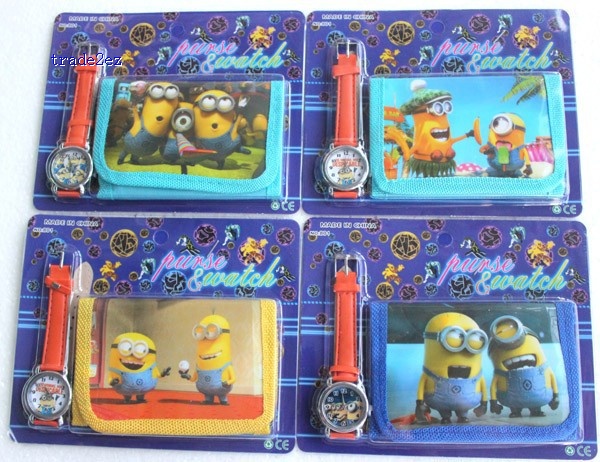 Despicable Me kids part Set watch Wristwatch and wallet purse