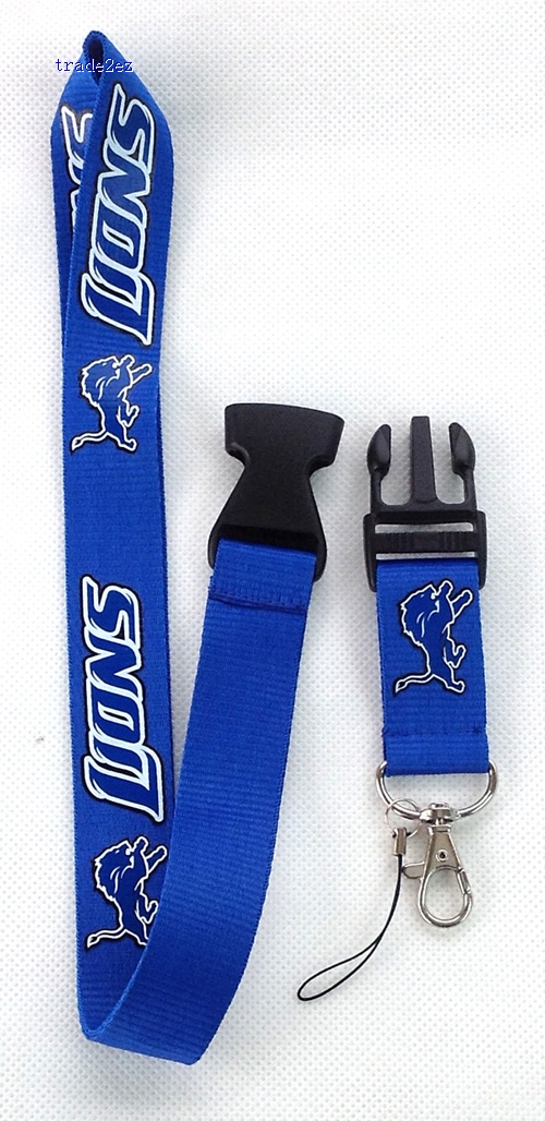 Detroit Lions Logo Lanyard/ MP3/4 cell phone/ keychains /Neck Strap Lanyard