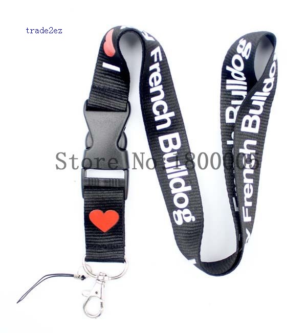 i love french bulldog lanyard