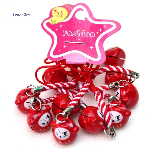 red white lucky cat ring starp