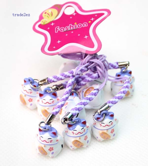 purple white lucky cat