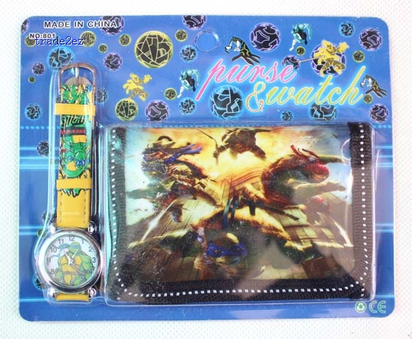 ninja Turtles wallet and watch set