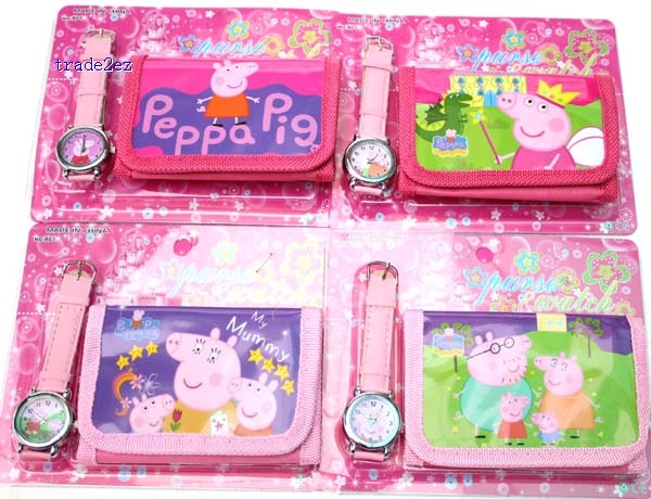 peppa pig wallet and watch set