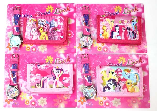 my little pony wallet and watch set