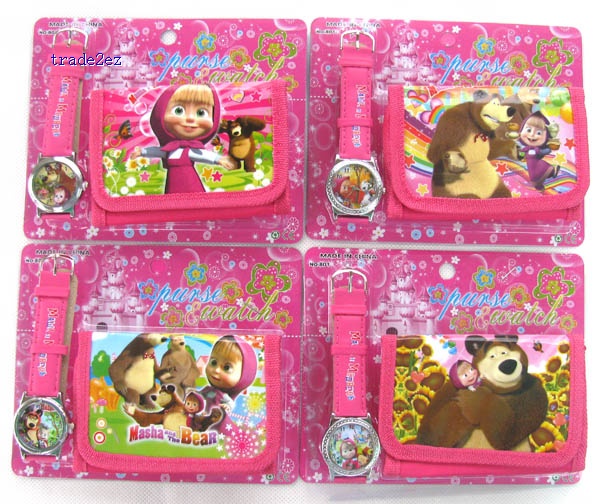 Masha&Bear watches and wallet set