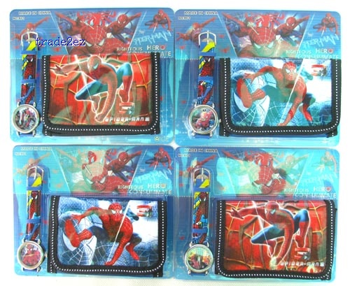 spiderman wallet and watch set new