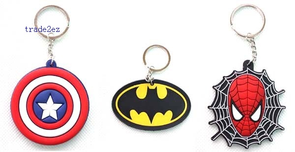 captain spiderman batman logo key chain