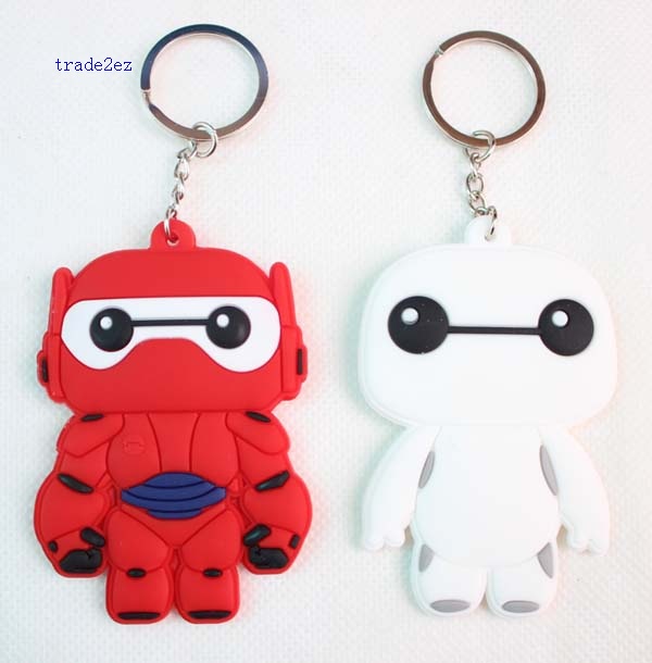 baymax red and white key chain