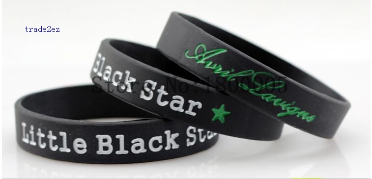 little black star silicone bracelet