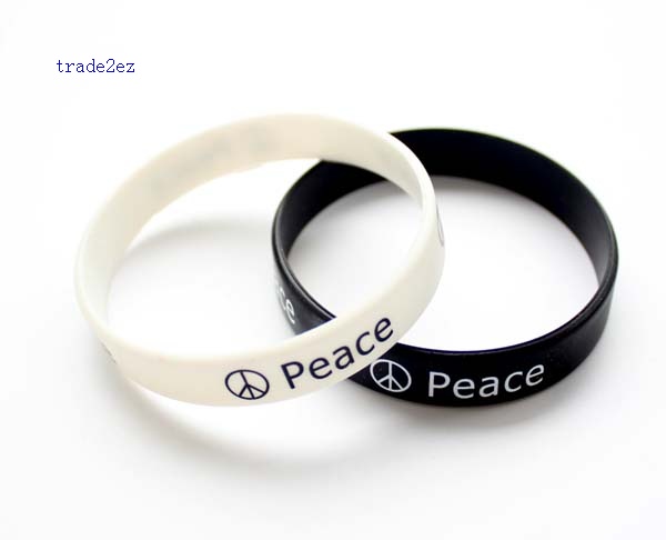 love peace words letters silicone bracelet