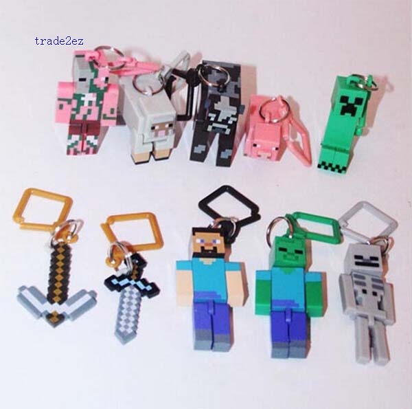 minecraft action figure keychain