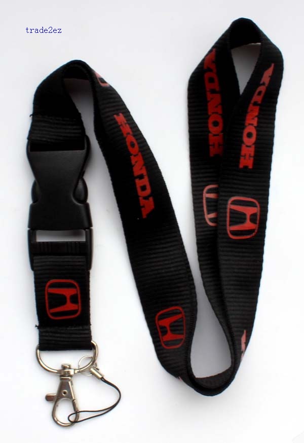 black red honda car lanyard