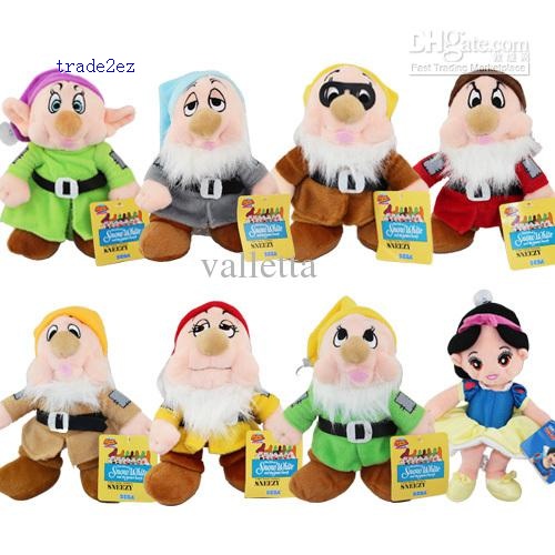 princess snow white seven dwarves 8pcs set plush toy