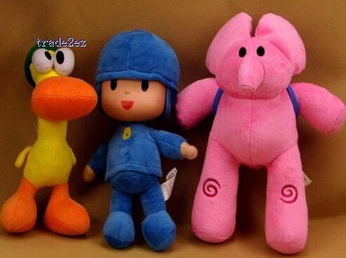 1set 3pcs 25- 30cm PATO Pocoyo ELLY PATO Soft Plush