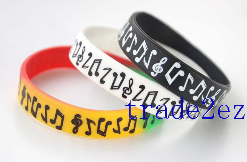 Musical Note/Piano Wristband Silicone Bracelets