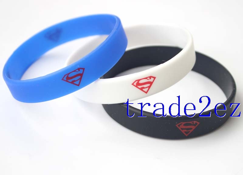 Cartoon Hero Superman Logo Wristband Silicone Bracelets