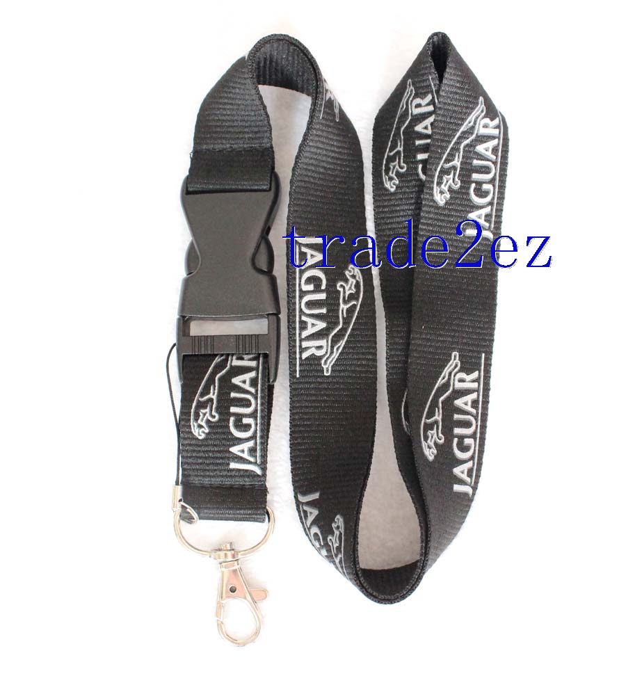 Silver Jaguar Logo Lanyard NEW Black