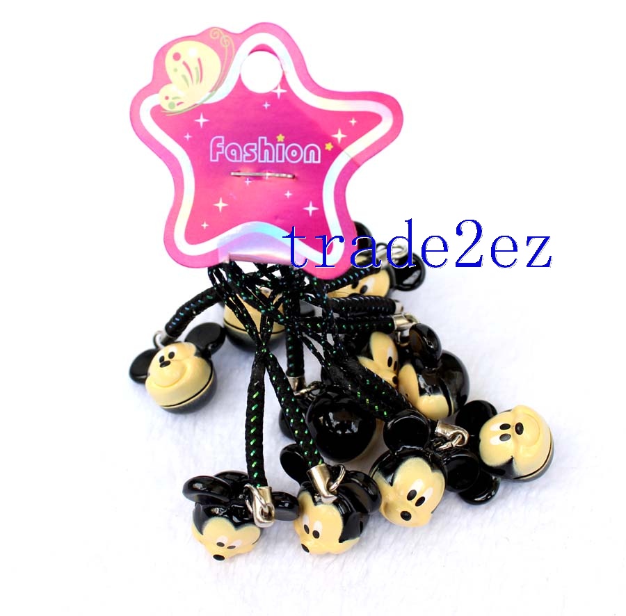 Mickey Mouse Cartoon Strap & Bell Charms