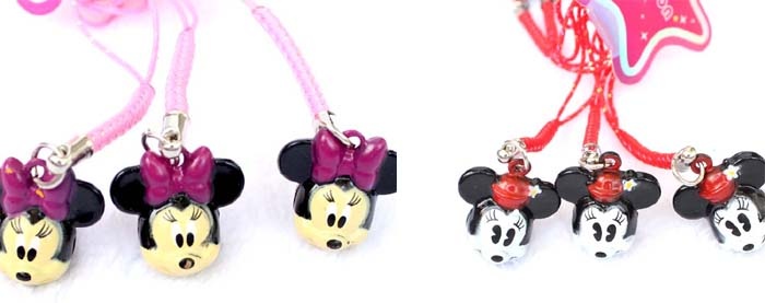 Minnie Mouse Cartoon Strap & Bell Charms