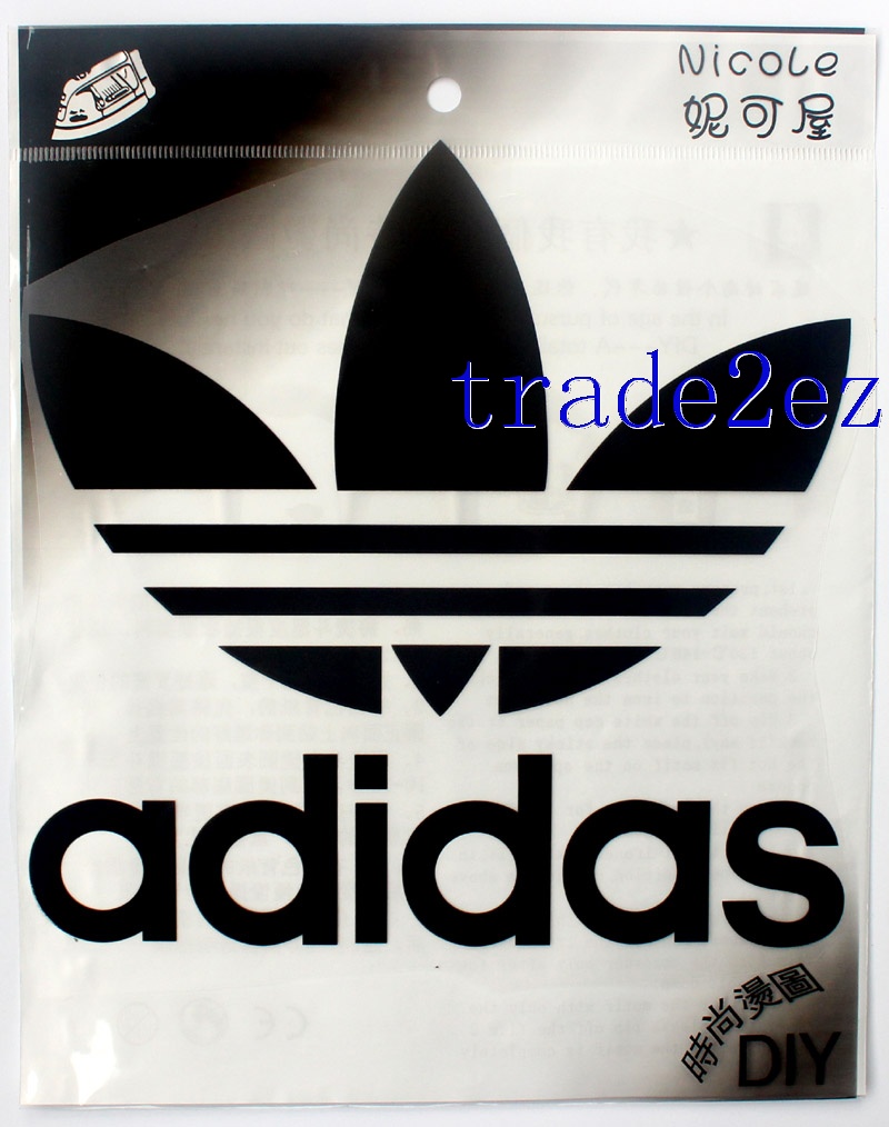 Big 20-16cm Black Adidas Logo DIY Patch Sticker