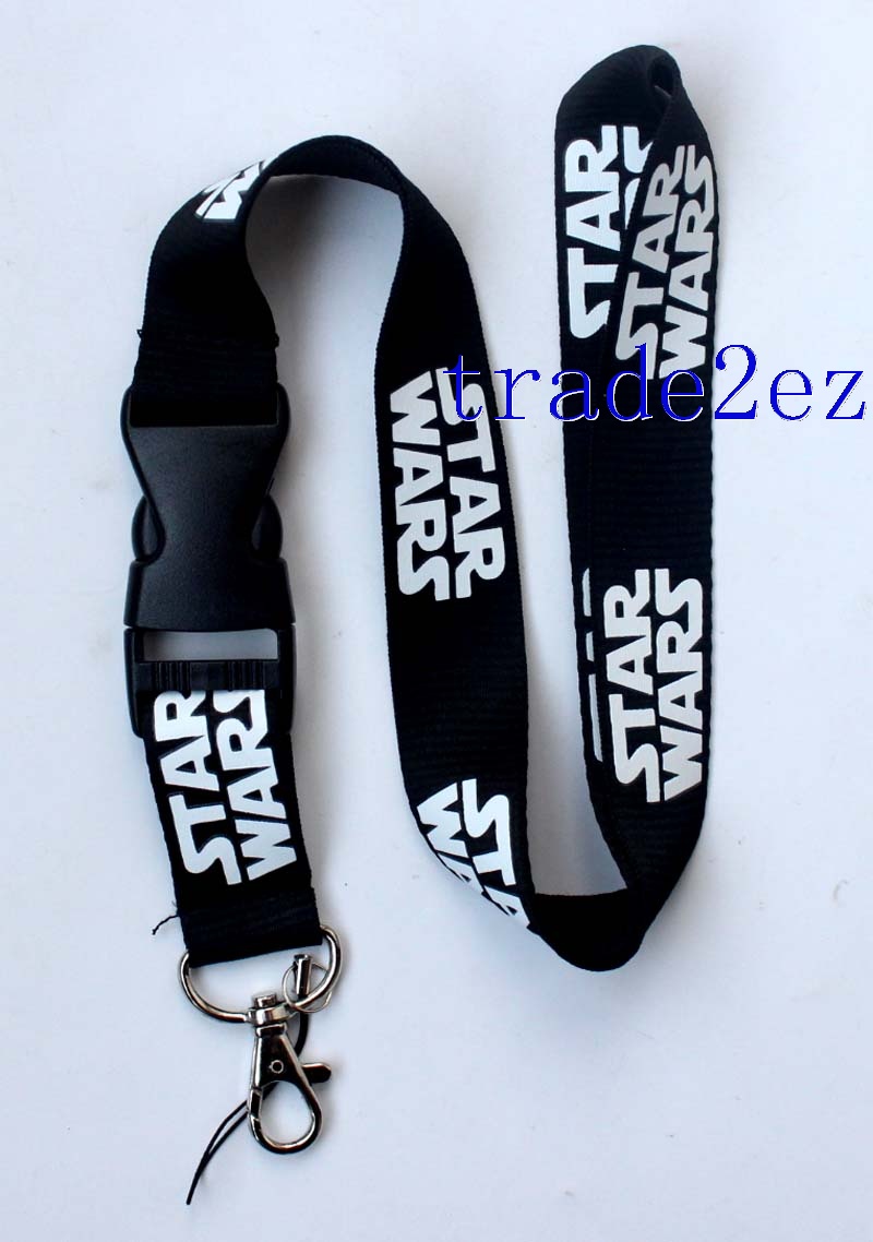 Star Wars White Logo Lanyard/Strap with buckle Black
