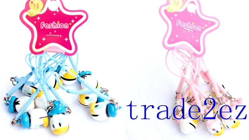 Disney Character Donald Duck Strap & Bell Charms Blue/Pink