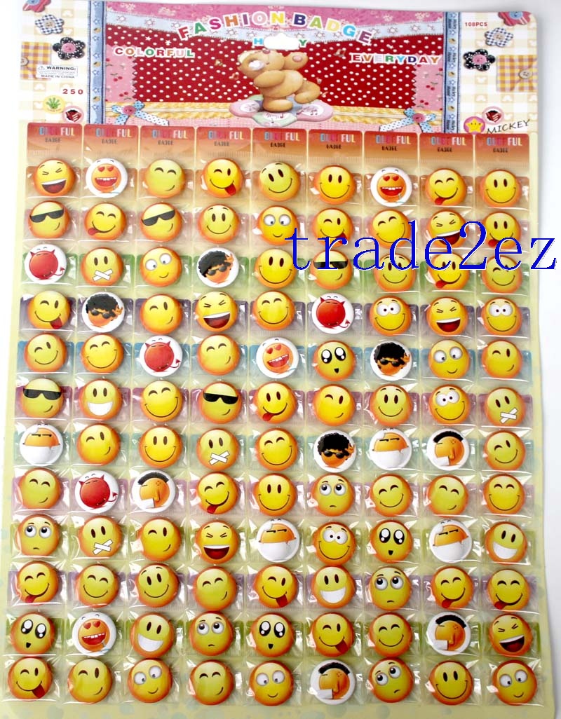 Yellow Smiley face 2.5cm badge Badge & Buttons