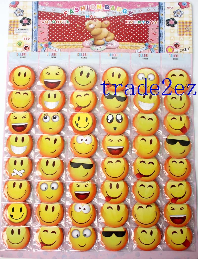 Different Smiling face 4.5cm Cartoon Badge & Buttons