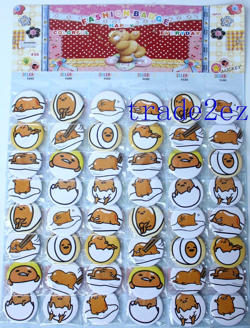 Anime Character Gudetama 4.5cm Cartoon Badge & Buttons