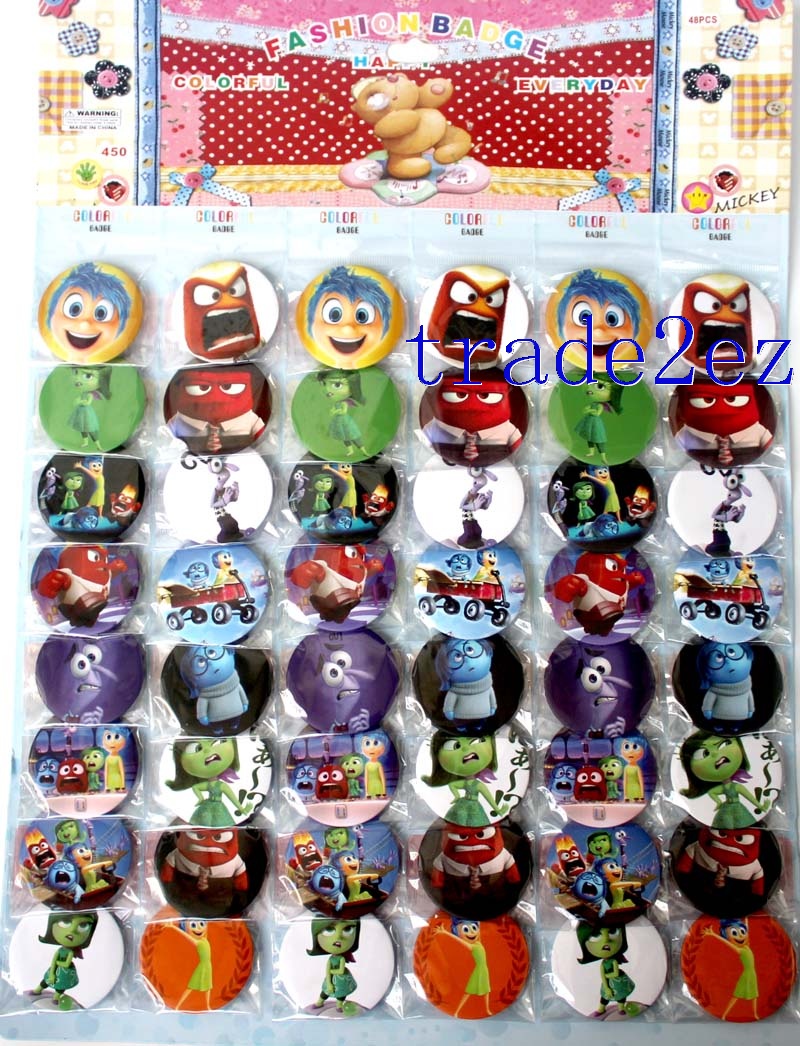 Disney Animation Inside Out  4.5cm Cartoon Badge & Buttons