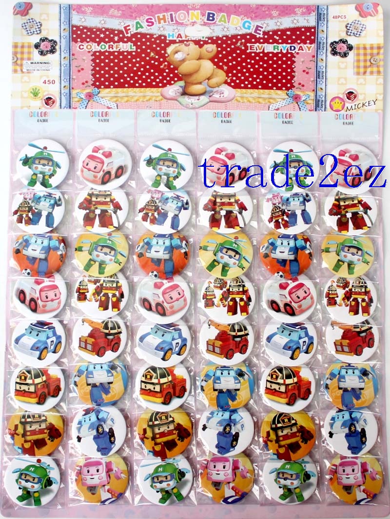 Animation Rbocar Poli 4.5cm Cartoon Badge & Buttons