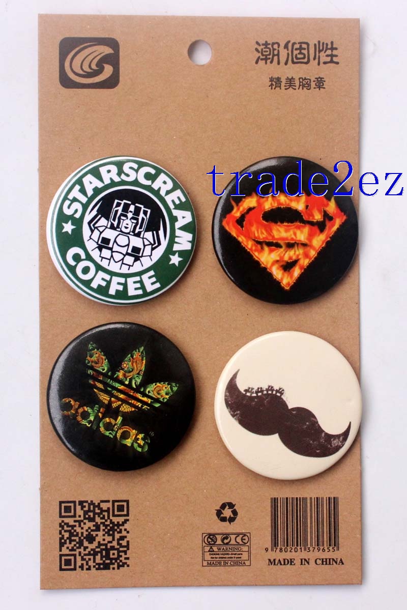 Brand Names Logo 4.3CM Cartoon Badge and Buttons