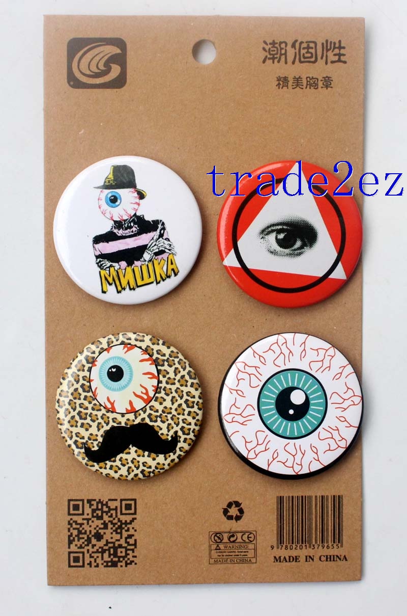 MISHKA brand Logo 4.3CM Cartoon Badge and Buttons