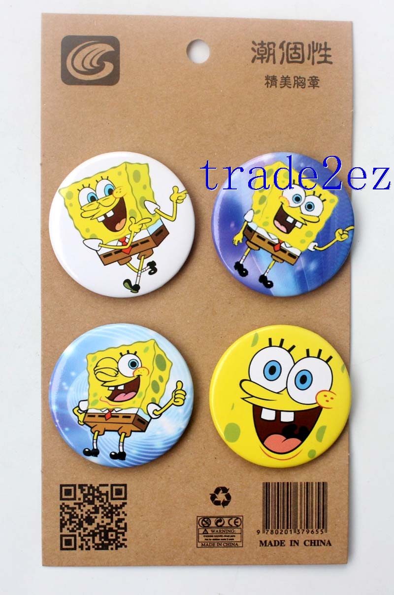 Animation The SpongeBob Movie 4.3CM Cartoon Badge and Buttons