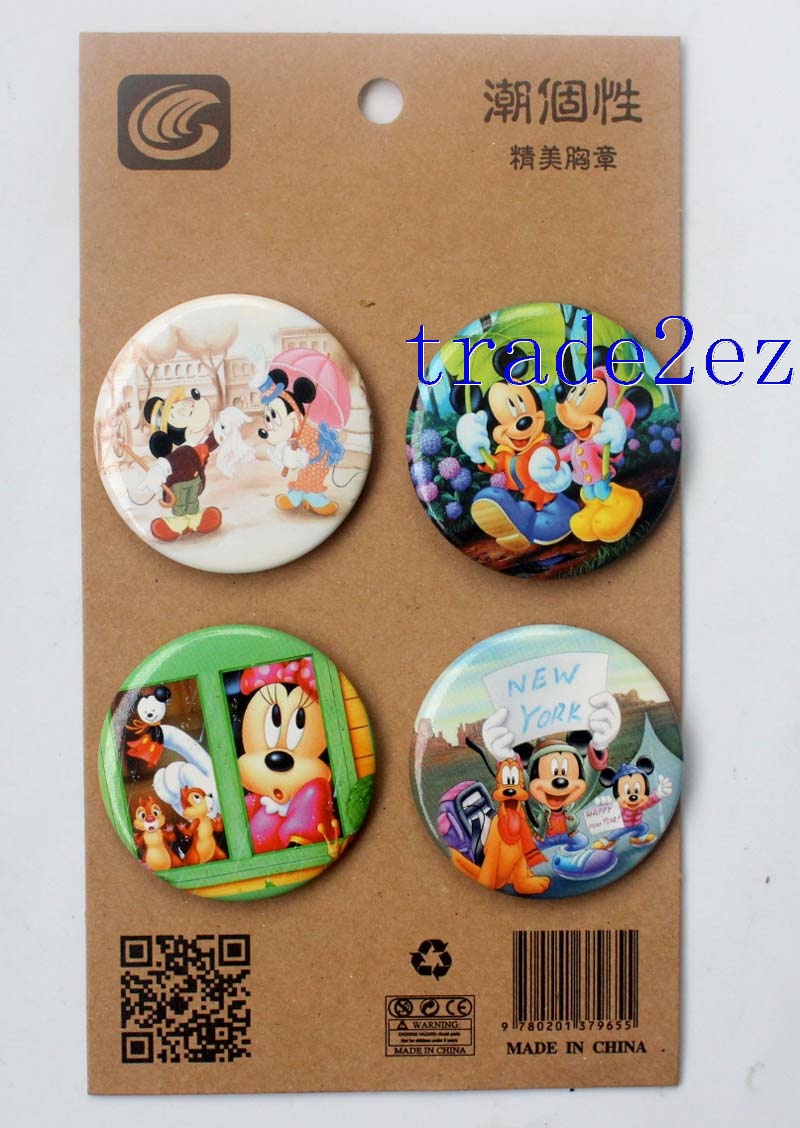 Disney Mickey Mouse/ Minnie Mouse 4.3CM Cartoon Badge and Buttons