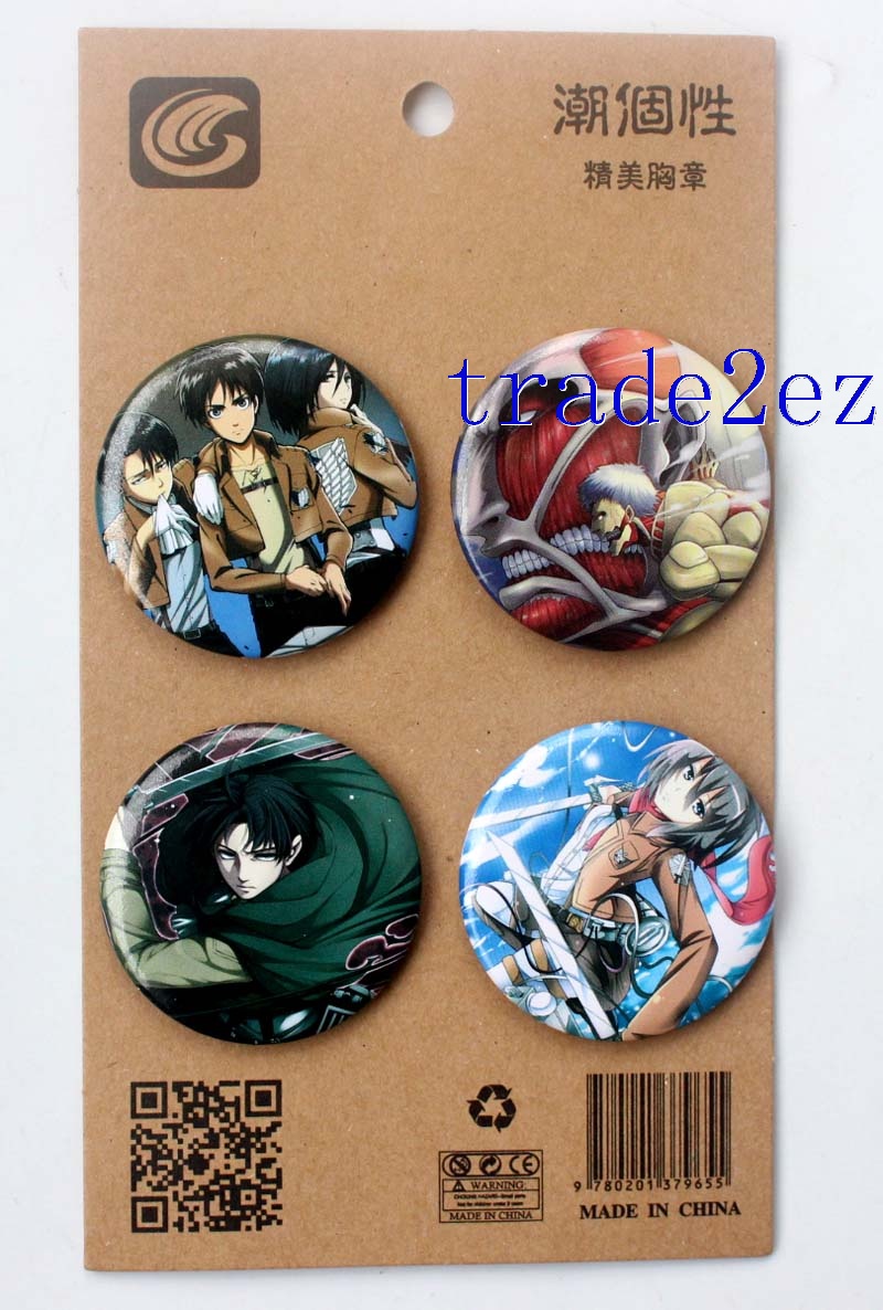 Anime Attack on Titan 4.3CM Cartoon Badge and Buttons