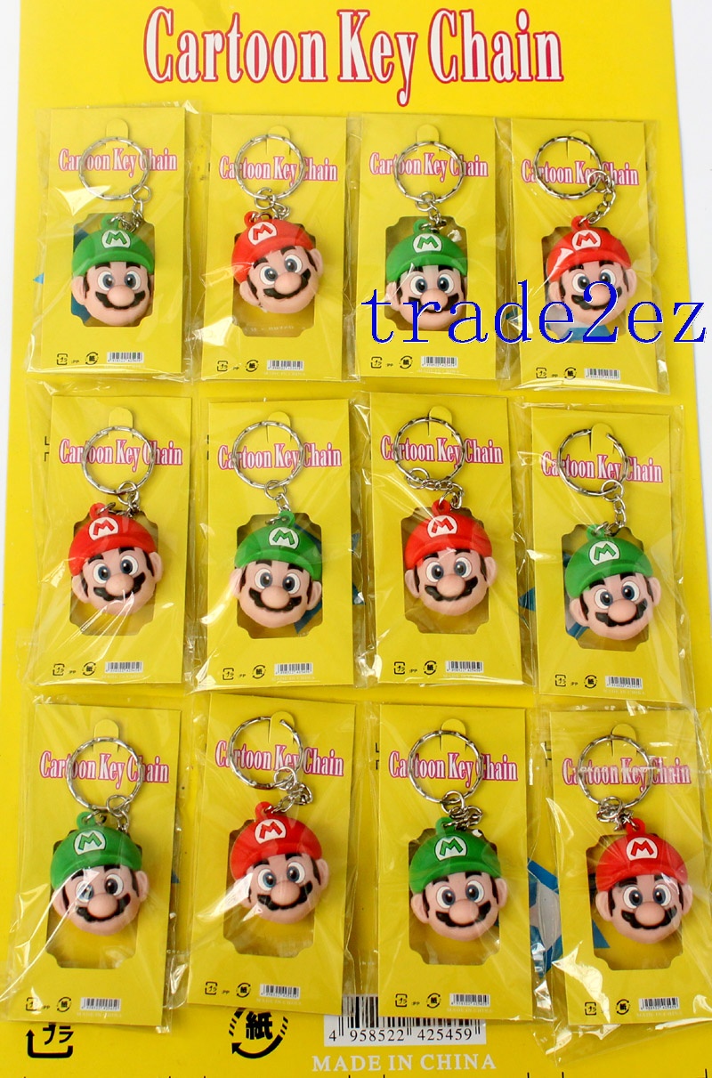 Character Model Super Mario Head 3D PVC Key Chain