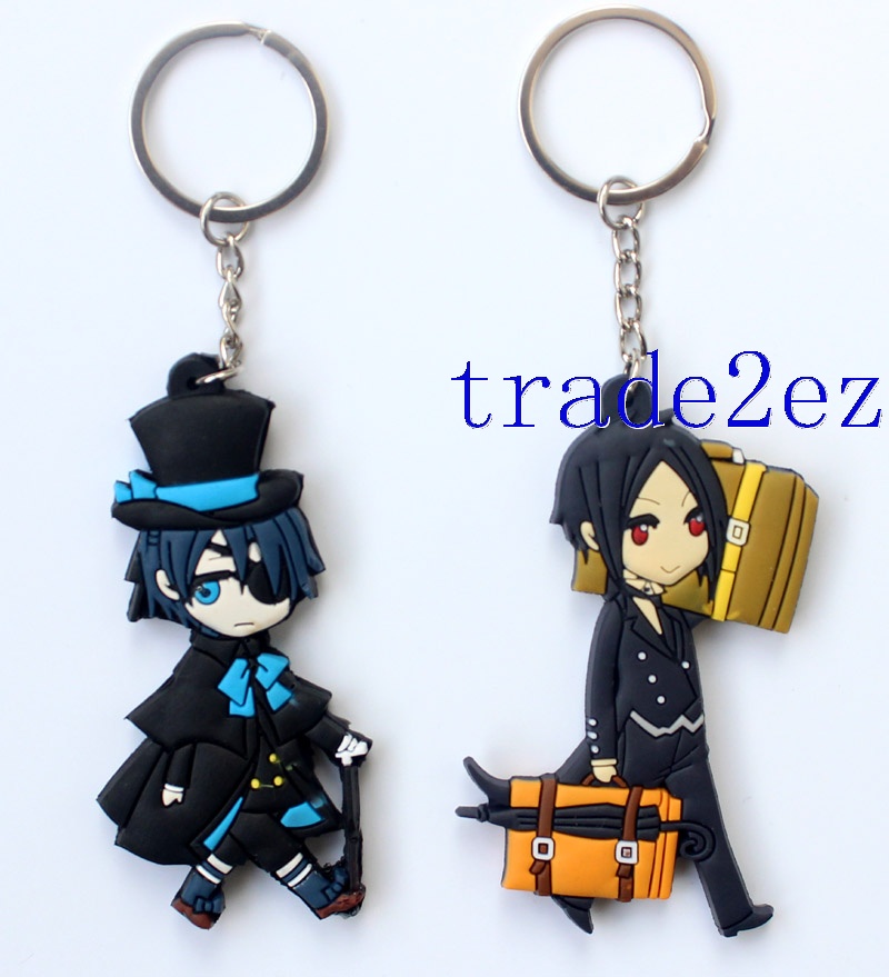 Anime Black Butler Sebastian Double sided PVC Keychains