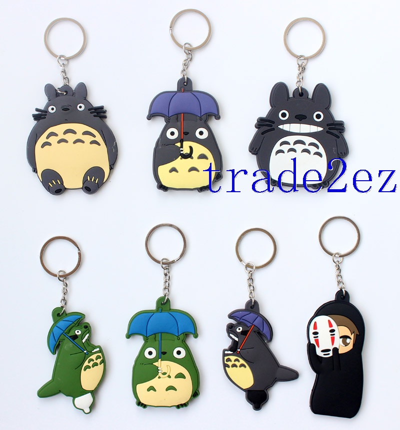 Classic Anime My Neighbor Totoro /No face man Double sided PVC Keychains