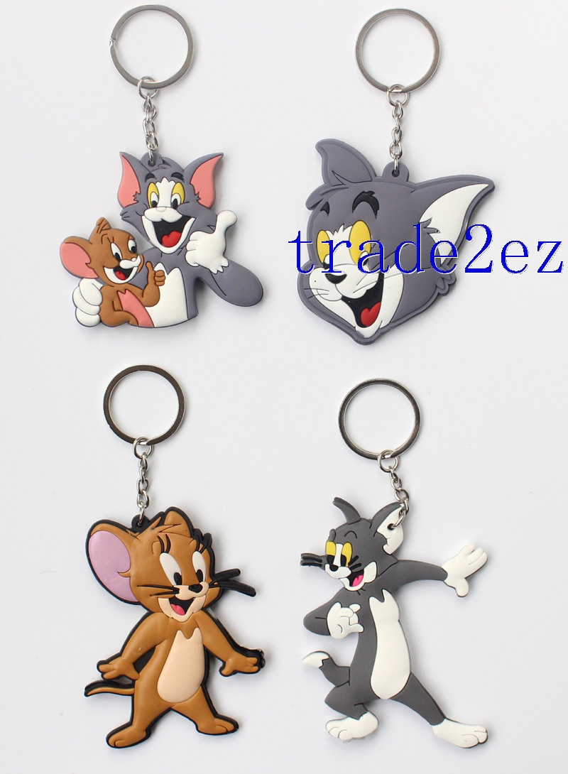 Animation Tom and Jerry Cartoon Double sided PVC Keychains