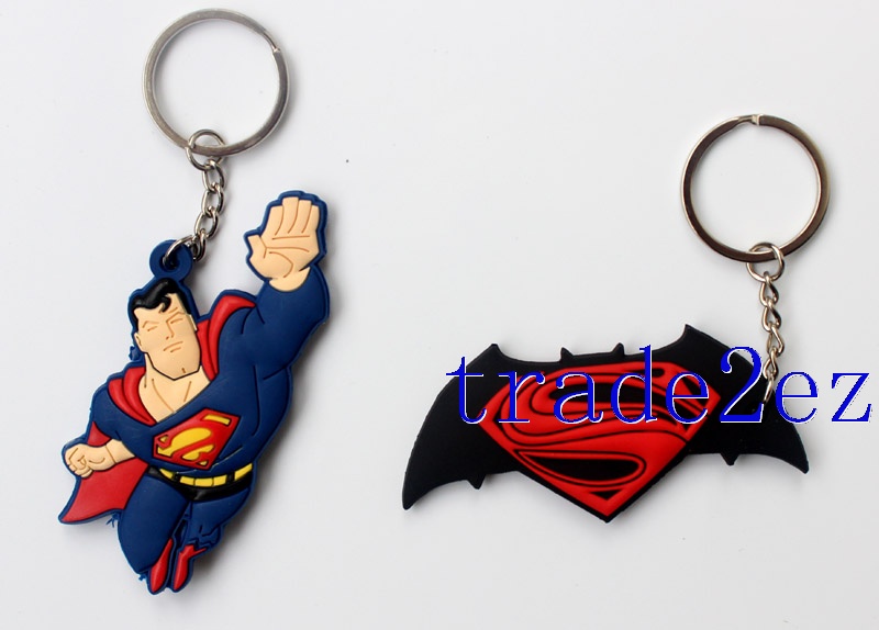 Superman Logo Double sided PVC Keychains