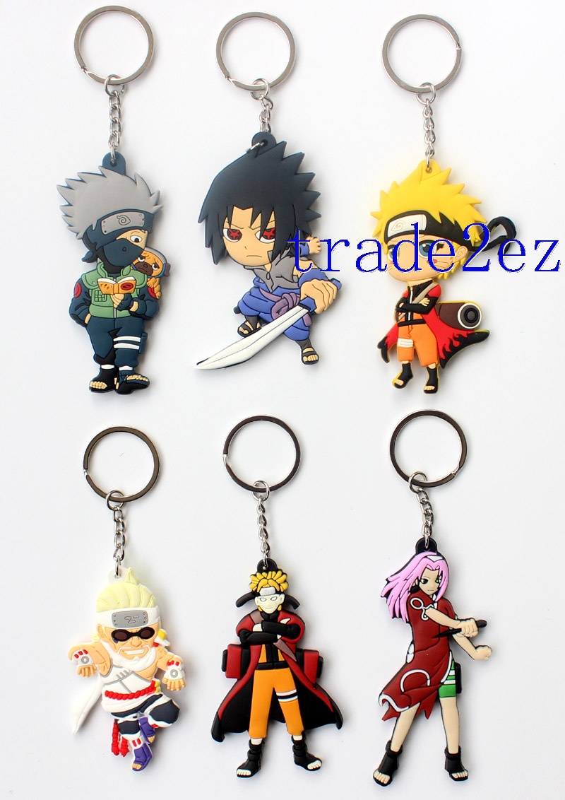 Anime Naruto Character Double sided PVC Keychains