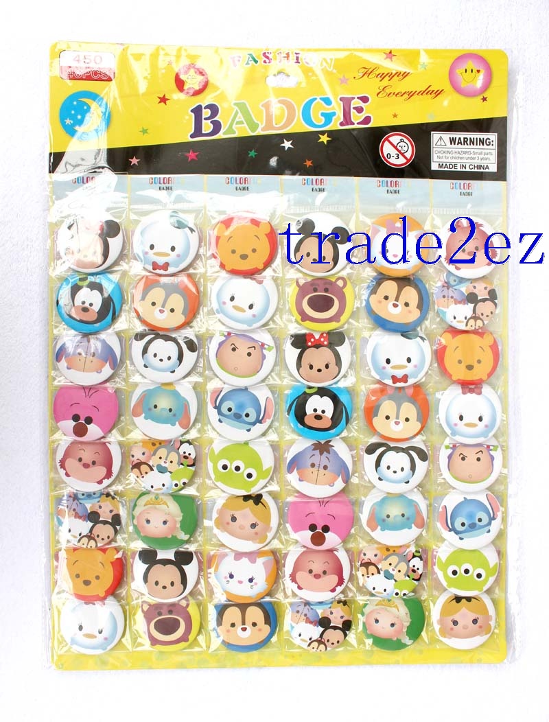 Disney CHaracter Tsum Mickey/MinnieMouse 4.5cm Cartoon Badge and Buttons